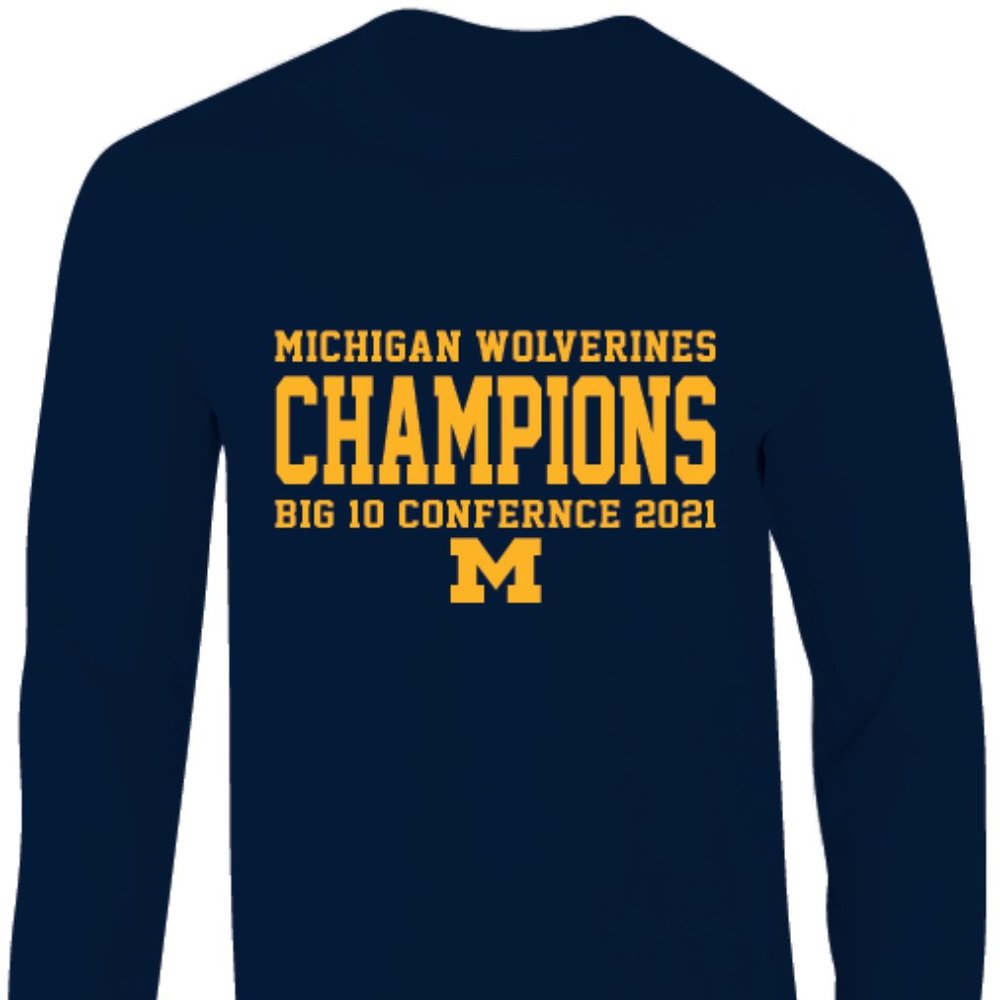 Michigan Wolverines 2021 Big 10 Conference Champions Long Sleeve T-Shirt